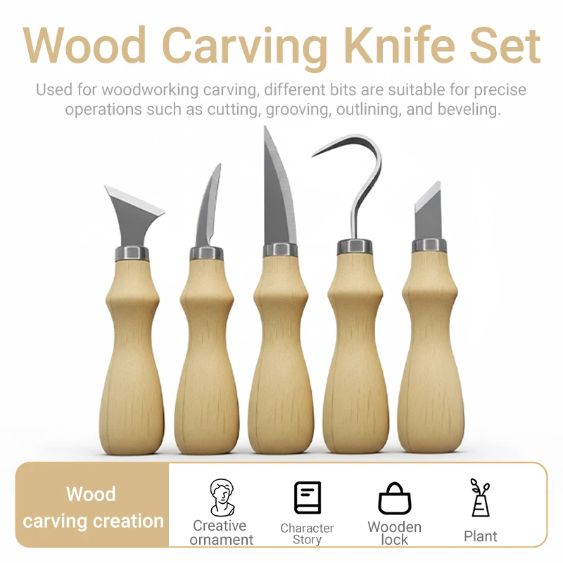 5Pcs Wood Carving Tools Set,Cu - огляд і ціна Craft Knife Set