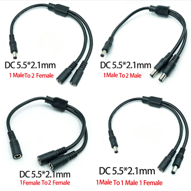 1PC DC 5.5mm*2.1mm 1 To 2 Conn - огляд і ціна Led El Wire