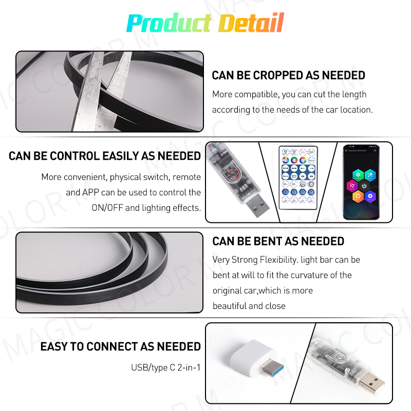 Vgetting 140/55.1inch Car Ambi - огляд і ціна Led El Wire
